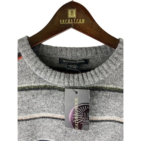 VTG Grandpa Weatherproof 100% Wool Striped Pullover Sweater, Men's Xtra Large - Picture 6 of 14